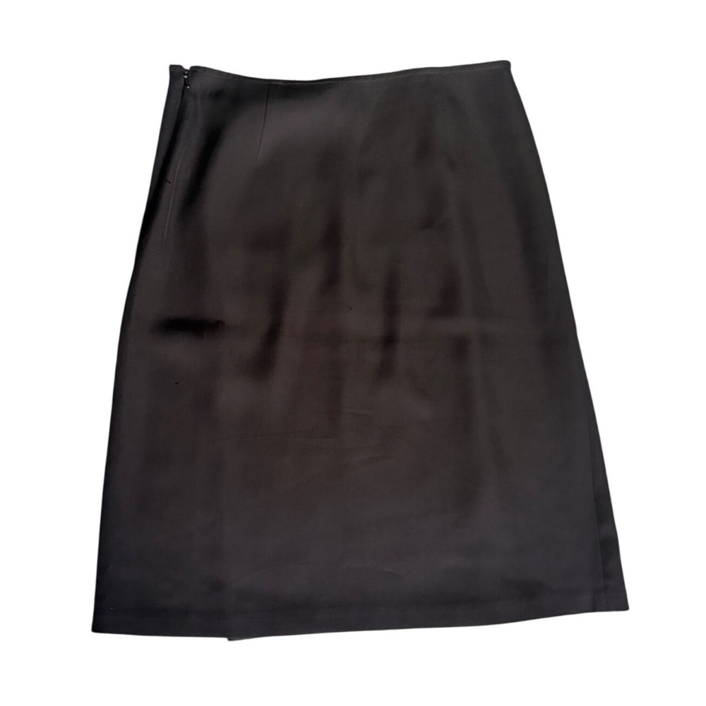 Vivienne Tam Black Embroidered Floral Wrap Pencil Skirt Size 3 Vintage 90s - Picture 3 of 5